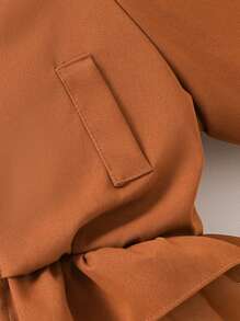 Young Girl Green Mesh Contrast Jacket, Fashionable Versatile For Spring And Autumn - Brown - View 5