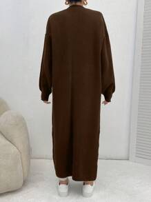 SHEIN PETITE Cardigan cu dublu buzunar pe umeri