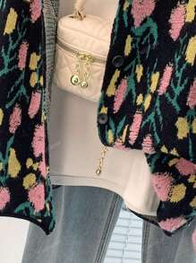 Autumn/Winter New Arrival Crew Neck Nature Style Loose Knit Short Cardigan For Women