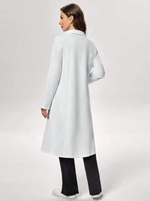 TaskEZ Plain Collar Dual Pocket Mid-Length Laboratory Coat