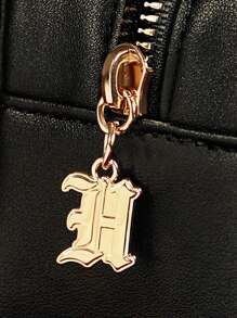 HARRY POTTER X SHEIN 城堡图案拉链手提包，礼品 - 黑色 - 查看 7