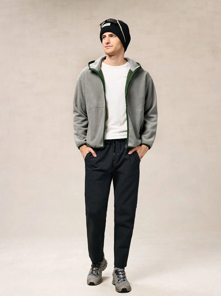 OutZeal Men Fleece Zip Up Hooded Pockets Casual Sports Jacket