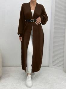 SHEIN PETITE Cardigan cu dublu buzunar pe umeri
