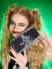 Beetlejuice | ROMWE 1pc Women Letter Skull Graphic Long Wallet
