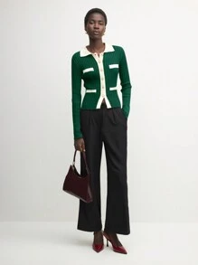 BizChic Women's Elegant Commuter Colorblock Knitted Sweater Fall Women Clothes