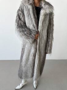 Aloruh Women Mid-Length Fluffy Winter Warm Elegant Coat - Multicolor - View 5