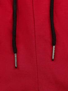 Aesthetic Post 男式条纹带侧盖口袋抽绳腰运动裤，适合送给丈夫、男朋友的礼物 - 紅色 - 查看 6