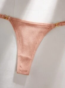 10pcs/Pack Metal Clip Decor Ladies G-String Panty