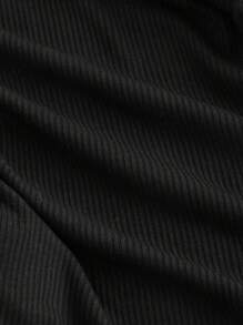 SHEIN MOD Camiseta de manga campana con cordón y hombros descubiertos en contraste, camiseta de otoño e invierno, camiseta, camiseta interior