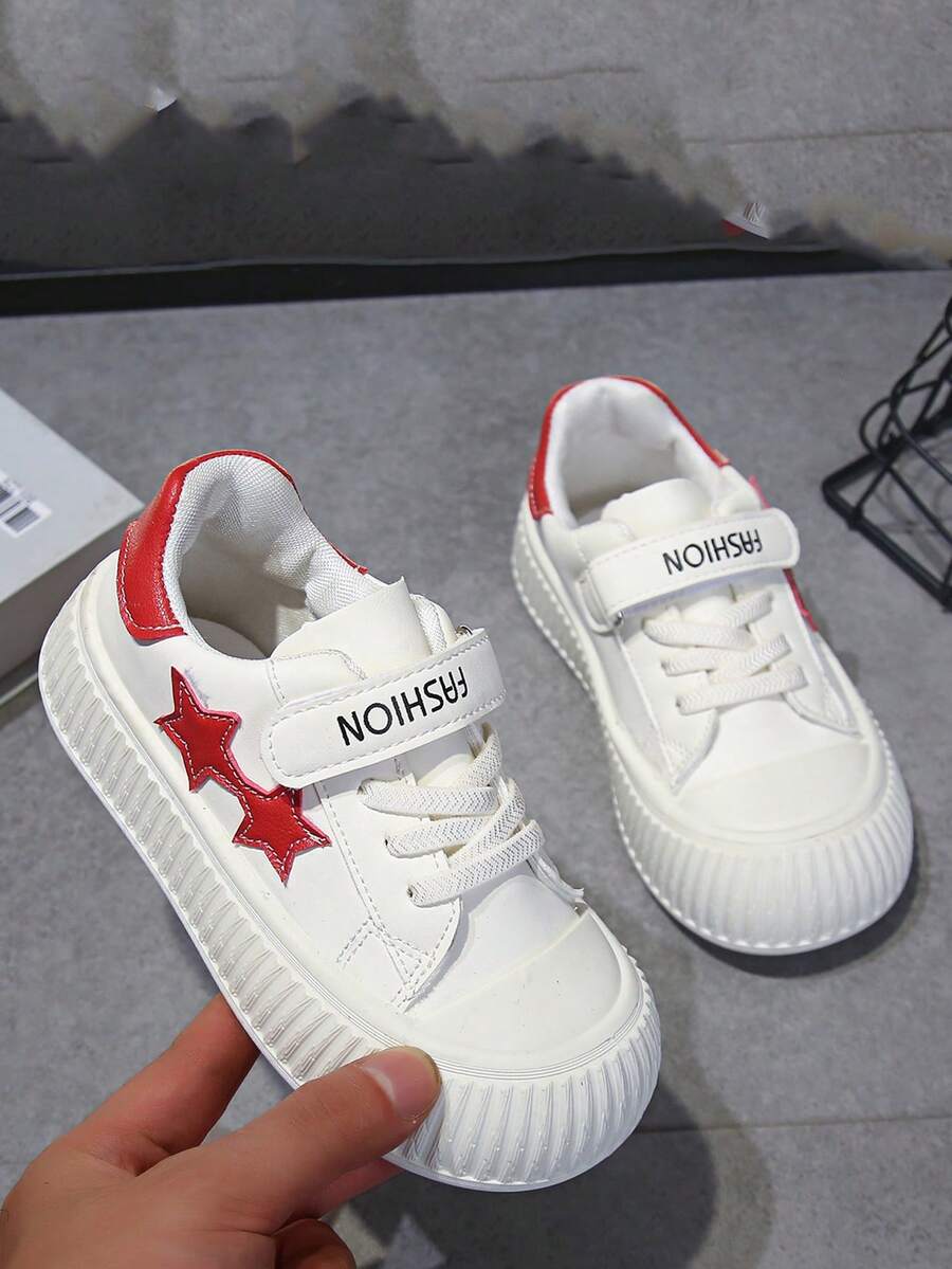 儿童时尚舒适休闲透气运动鞋，适合所有季节 - 紅色 - 查看 1