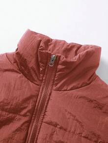 SHEIN Bộ 3 món đồ thể thao yoga thời trang dành cho bé gái tuổi teen, gồm áo vest đệm ngắn, áo dài tay, quần legging, phù hợp cho mùa thu đông - Màu Khaki - Xem 3