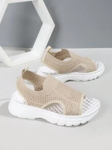 1pair Kids Fashionable Breathable Mesh-Paneled Outdoor Sports Sandals For Boys & Girls