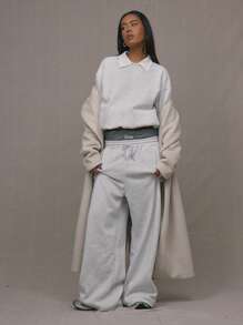 MUSERA Round Neck Drop Shoulder Oversize Sweatshirt