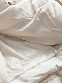 Anewsta 加厚长毛绒领绗缝女式冬季外套