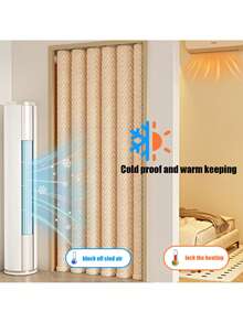1 tấm rèm cản sáng dày giữ nhiệt mùa đông, chất liệu mềm mại, rèm cản sáng và chống gió ấm áp, thích hợp cho vách ngăn phòng khách và phòng ngủ - Màu be - Xem 4
