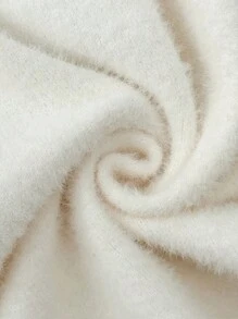 Chiquease Áo len nữ mùa thu/đông mới, kiểu dáng dễ thương, có nơ trang trí, ôm sát, giữ ấm, lót lông, cổ cao, tay dài, thích hợp mặc trong nhà. - Màu be - Xem 5