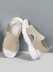 1pair Kids Fashionable Breathable Mesh-Paneled Outdoor Sports Sandals For Boys & Girls