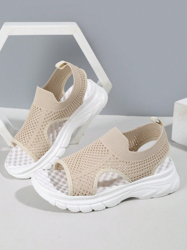 1pair Kids Fashionable Breathable Mesh-Paneled Outdoor Sports Sandals For Boys & Girls
