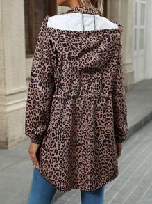 SHEIN LUNE Women's Hooded Cinched Waist Regular Jacket