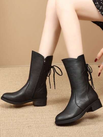 Girl's Loose Fitting Low Heel English-Style Short Boots, Fashion Leather Boots, Girl's Boots, Teenage Boots