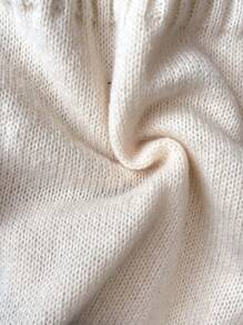 Calvaya 大码女式厚针织套头毛衣，撞色设计，流苏肩部，休闲高领套头衫，适合秋冬季穿着。 - 黑與白 - 查看 4