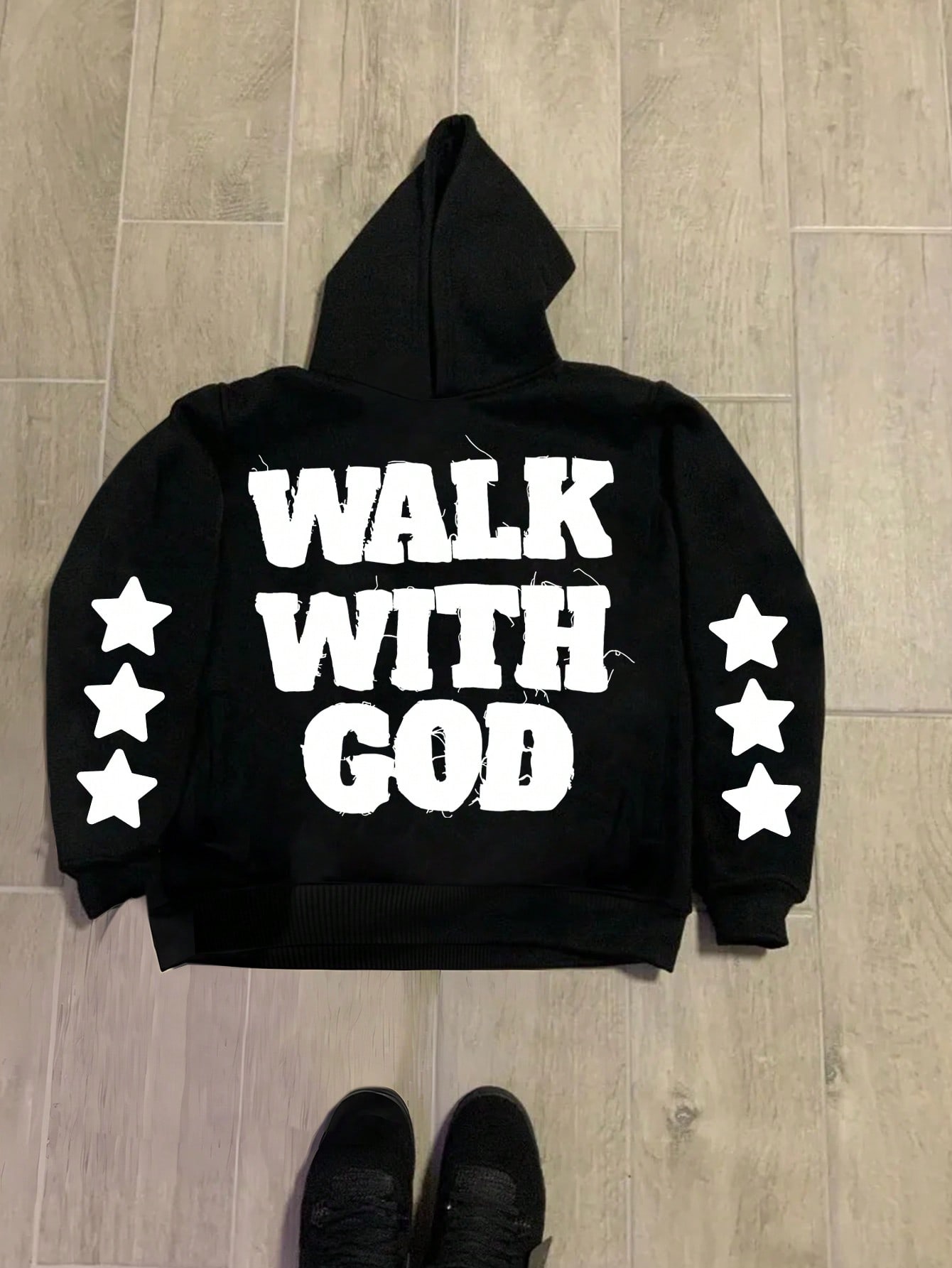 Manfinity Dauomo Men's Casual Hoodies With Letter And Star Print, Long Sleeve, Autumn