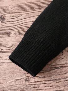 SHEIN Clasi Sweter z okrągłym dekoltem i uśmiechniętą twarzą w rozmiarze plus size dla kobiet