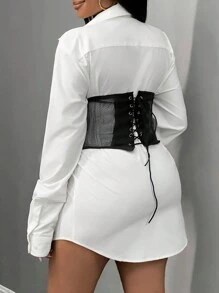 Slaydiva New Sexy Wrap Bra, Waistband, Mesh, Knitted Fabric, Black Back Panel, Hollow Eyelet Straps, Slim Fit Women's Top-C