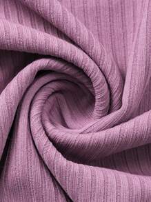 Sparklyn Tween Girl 纯黑色珍珠串珠泡泡袖休闲 T 恤 - 紫色 - 查看 6