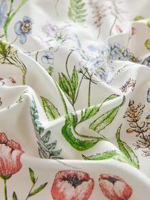 3 件套鸟花印花羽绒被套套装（无填充物）羽绒被套床上用品套装，柔软透气，更适合睡眠，豪华酒店风格，送给爸爸妈妈朋友的礼物，被子被套 * 1 枕套 * 2 特大号双人床尺寸 - 白色 - 查看 6