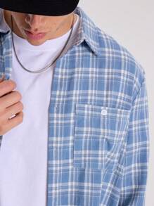 Musero Men Button Up Plaid Print Patch Pocket Shirt - Multicolor - View 5