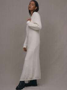 MUSERA Clothes Loose Fit Knit Cardigan Evening Party Elegant - Beige - View 2