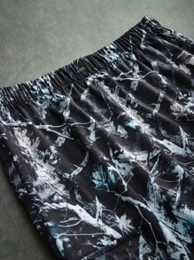 SHEIN Pantalones holgados informales de camuflaje con cordón para niños preadolescentes