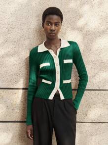 BizChic Women's Elegant Commuter Colorblock Knitted Sweater Fall Women Clothes