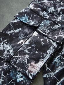 SHEIN Pantalones holgados informales de camuflaje con cordón para niños preadolescentes