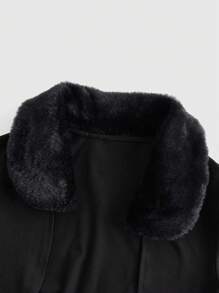 ROMWE Grunge Punk Y2K Sexy Leopard Print Patchwork Fluffy Collar Women Top