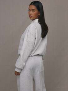 MUSERA Round Neck Drop Shoulder Oversize Sweatshirt