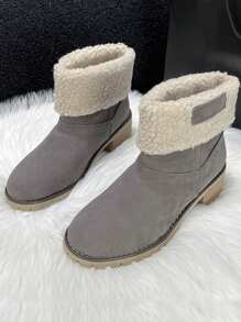 2-In-1 Girl Thick Heel Mid-Calf Boots For Outdoor Snow/Winter, Warm