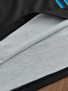 Manfinity VCAY 青年男士休闲针织宽松长袖T恤，适合秋冬季 - 黑色 - 查看 6