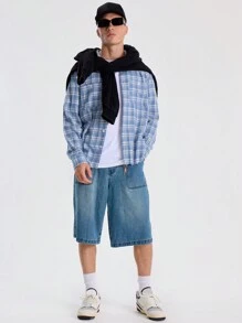 Musero Men Button Up Plaid Print Patch Pocket Shirt - Multicolor - View 4