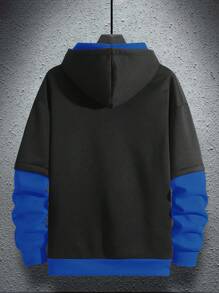 Manfinity Hypemode Sudadera con capucha holgada de 2 en 1 con bolsillo canguro y cordón de ajuste para hombres con gráfico eslogan - Multicolor - Ver 2