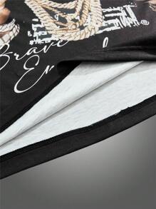 Mainfolk Plus Size Men Summer Color Block Urban Streetwear Knit Sleeveless Tank Top - Multicolor - View 3