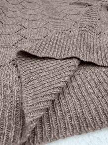 SHEIN LUNE Plus Size V-Neck Long Sleeve Fashionable Loose Casual Pullover Sweater, For Winter Knit Pullover Fall Outfit