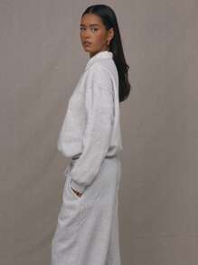 MUSERA Round Neck Drop Shoulder Oversize Sweatshirt