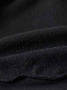 Baby Boy Solid Black Full Zip Long Sleeve Hooded Sweatshirt Jacket, Suitable For Casual Home Wear, Spring/Autumn