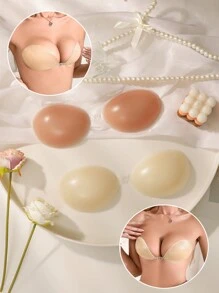 2pcs Flesh-Tone Strapless Silicone Breast Petals For Women - Multicolor - View 2