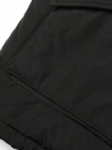 Manfinity Homme Men's Simple Casual Padded Coat With Front Button Closure And Pockets, For Daily Wear