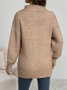 SHEIN 孕妇秋冬装，女士针织毛衣，圆领蝙蝠袖纯色孕妇毛衣，冬季针织衫