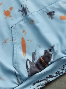 SHEIN بلوزة رياضية فضفاضة مطبوع عليها رسومات حرفية للمراهقين الذكور - متعدد الألوان - مشاهدة 6