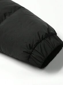 Manfinity Homme Men's Simple Casual Padded Coat With Front Button Closure And Pockets, For Daily Wear